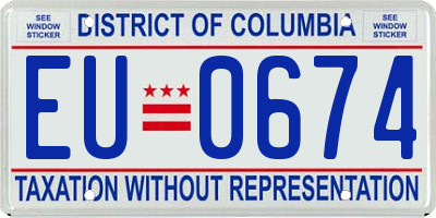 DC license plate EU0674