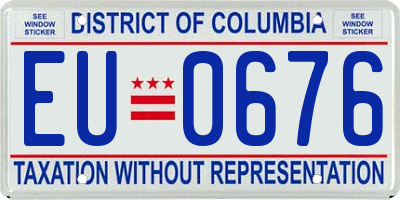 DC license plate EU0676