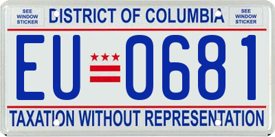 DC license plate EU0681