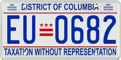 DC license plate EU0682
