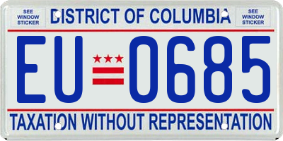 DC license plate EU0685