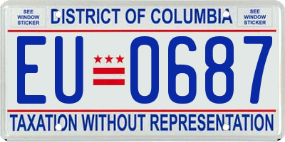 DC license plate EU0687