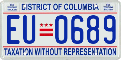DC license plate EU0689