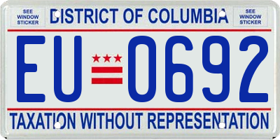 DC license plate EU0692