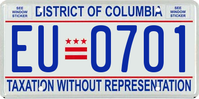 DC license plate EU0701