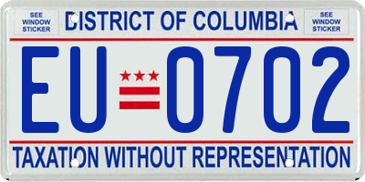 DC license plate EU0702