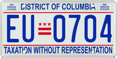 DC license plate EU0704
