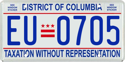 DC license plate EU0705