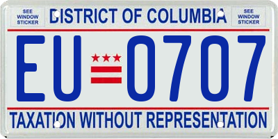 DC license plate EU0707