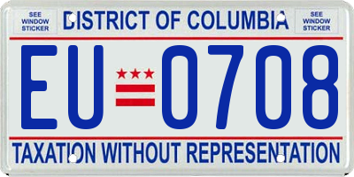 DC license plate EU0708