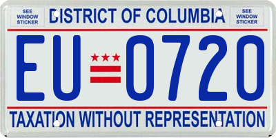 DC license plate EU0720