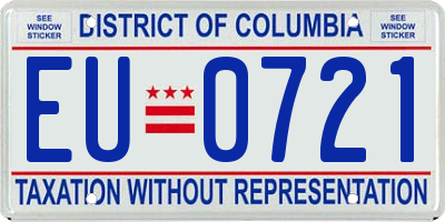 DC license plate EU0721