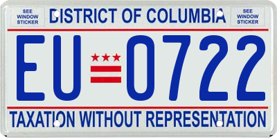 DC license plate EU0722