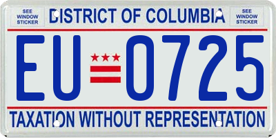 DC license plate EU0725