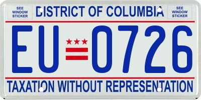 DC license plate EU0726
