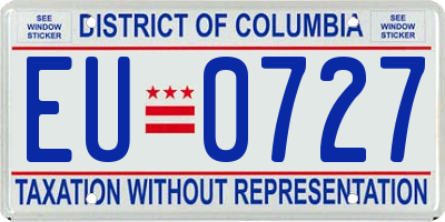 DC license plate EU0727