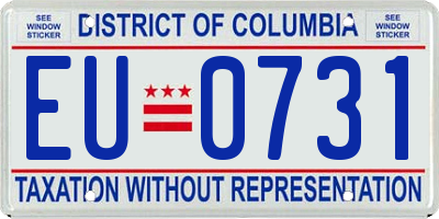DC license plate EU0731