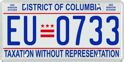 DC license plate EU0733