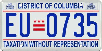 DC license plate EU0735
