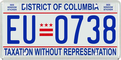 DC license plate EU0738