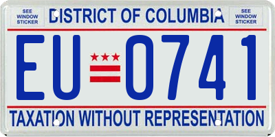 DC license plate EU0741