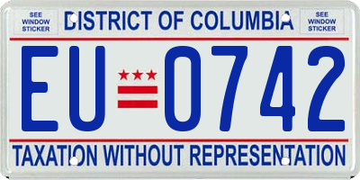 DC license plate EU0742