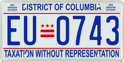 DC license plate EU0743