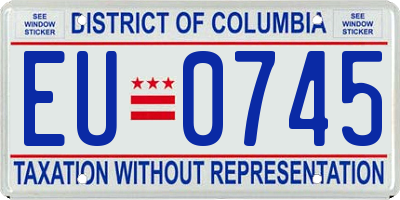 DC license plate EU0745