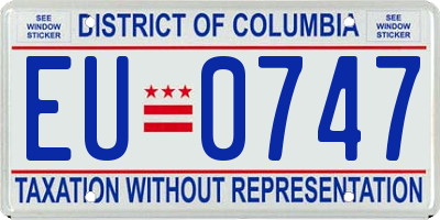 DC license plate EU0747
