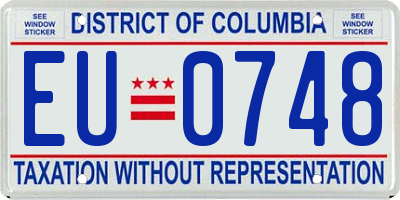 DC license plate EU0748