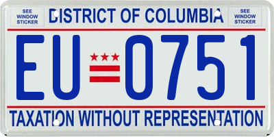 DC license plate EU0751
