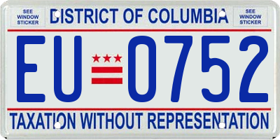 DC license plate EU0752