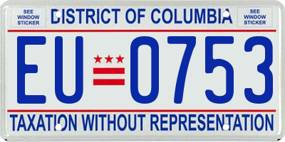 DC license plate EU0753