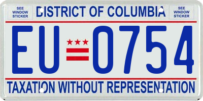 DC license plate EU0754