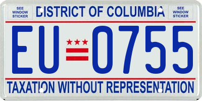 DC license plate EU0755