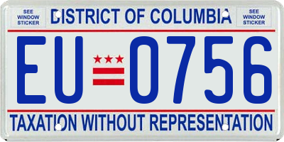 DC license plate EU0756