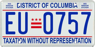 DC license plate EU0757