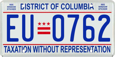 DC license plate EU0762