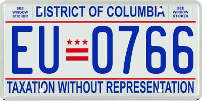 DC license plate EU0766