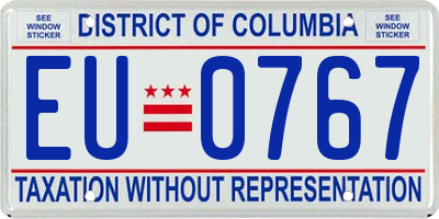 DC license plate EU0767
