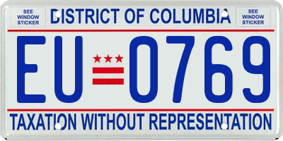 DC license plate EU0769