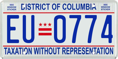 DC license plate EU0774