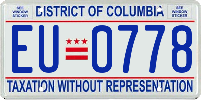 DC license plate EU0778