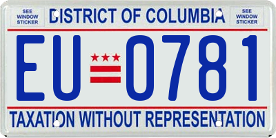 DC license plate EU0781