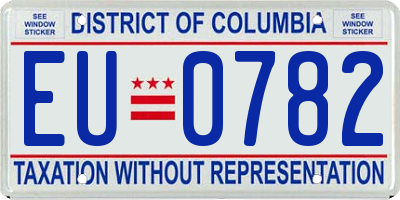DC license plate EU0782