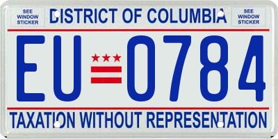 DC license plate EU0784