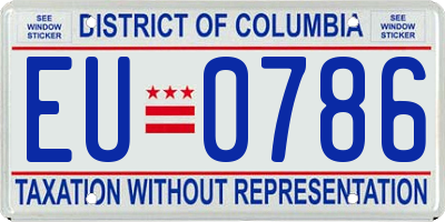 DC license plate EU0786