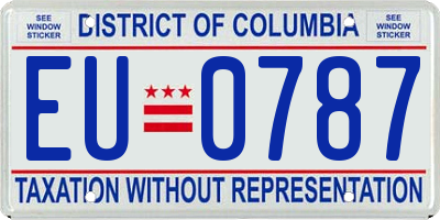 DC license plate EU0787