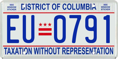 DC license plate EU0791