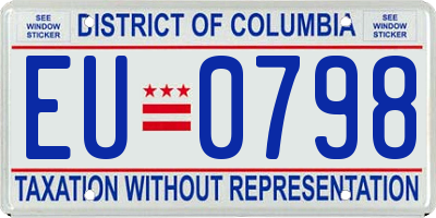 DC license plate EU0798